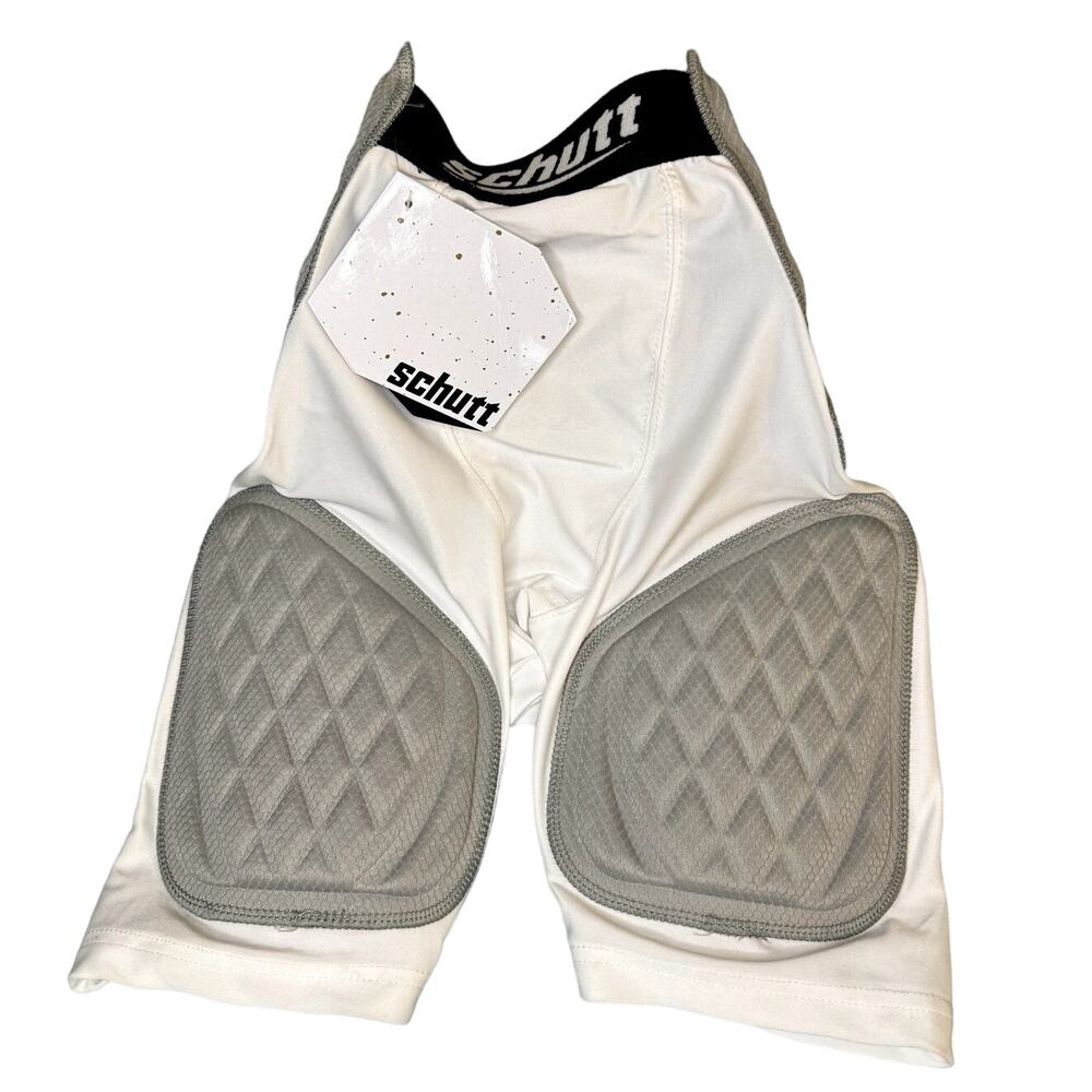 *NWT* SCHUTT Youth integrated girdle protective padding shorts white/gray size M